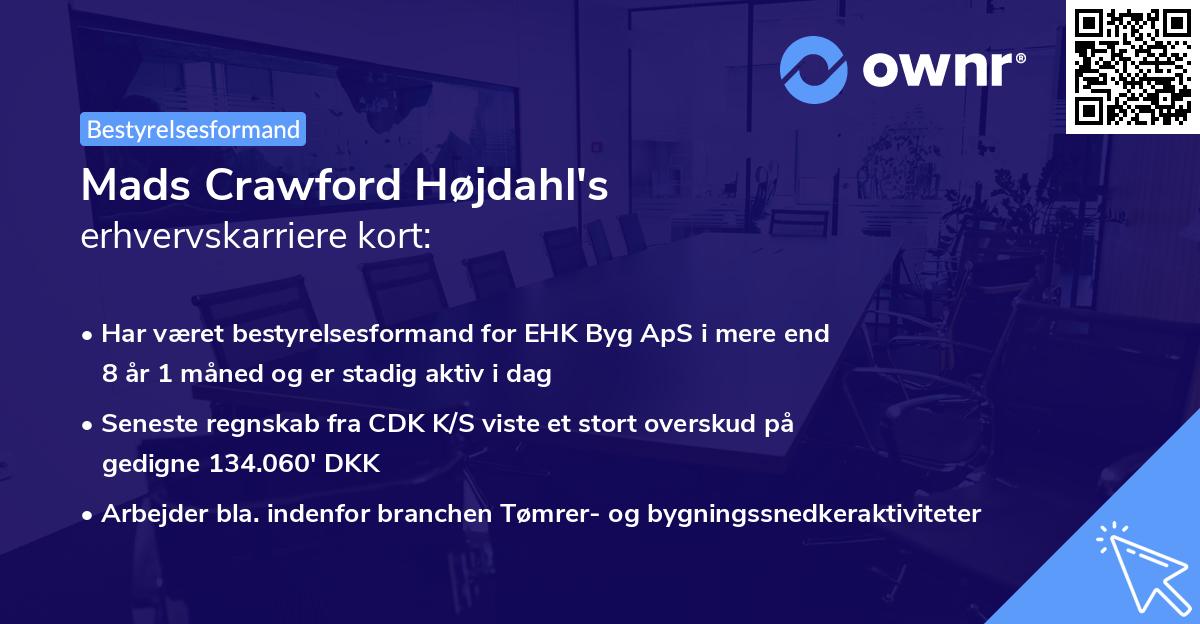 Mads Crawford Højdahl's erhvervskarriere kort