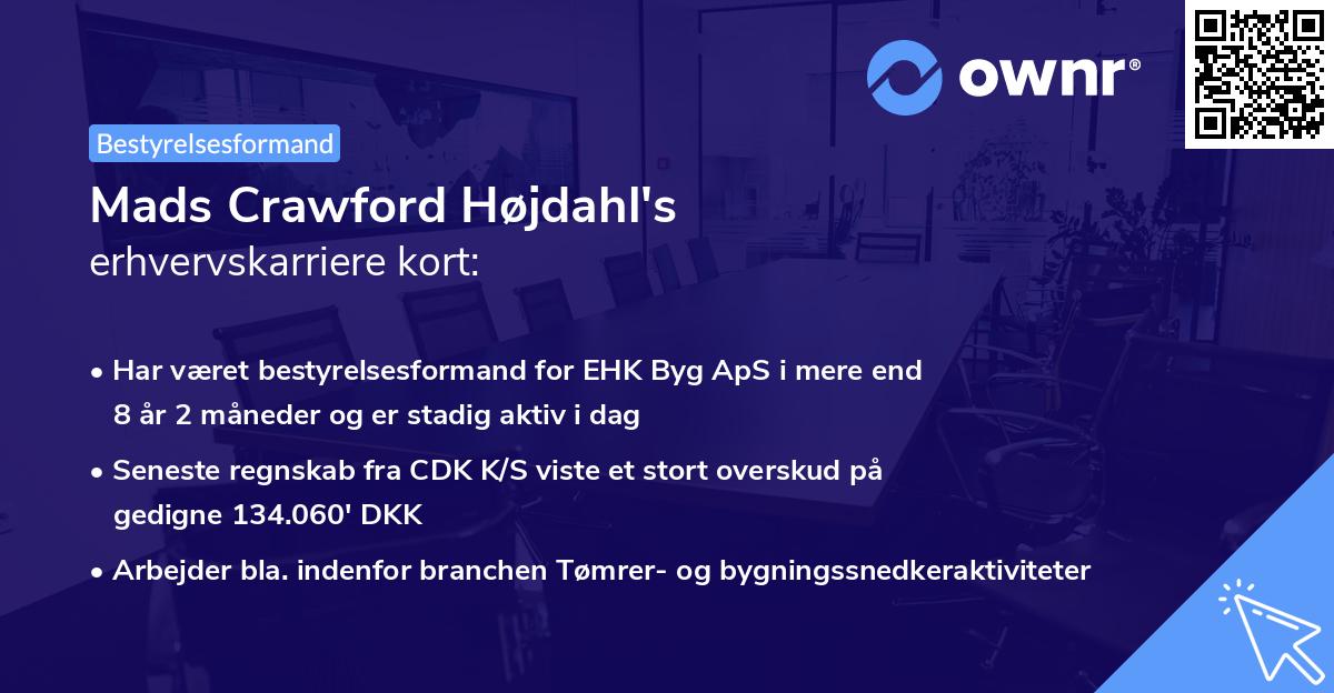 Mads Crawford Højdahl's erhvervskarriere kort