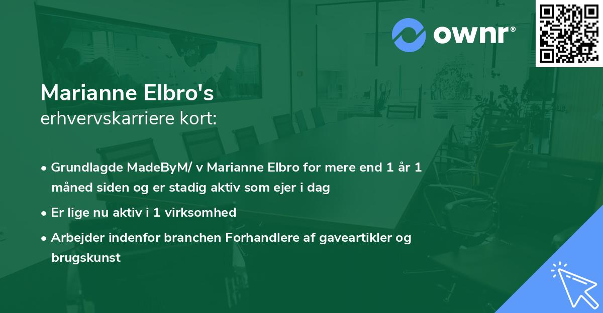 Marianne Elbro's erhvervskarriere kort