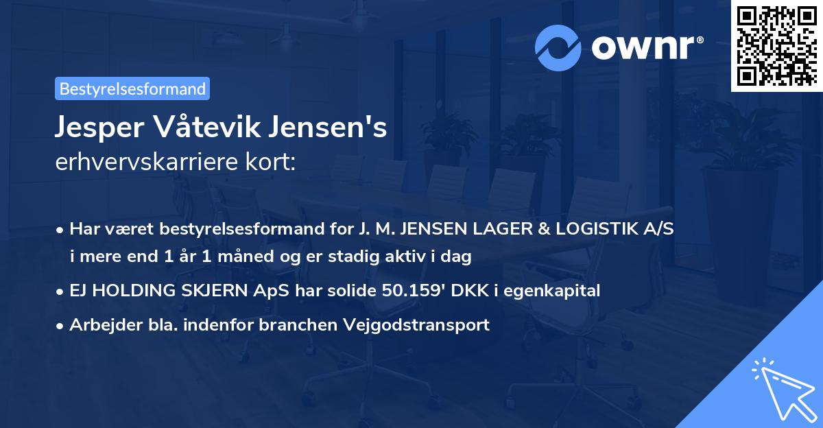 Jesper Våtevik Jensen's erhvervskarriere kort