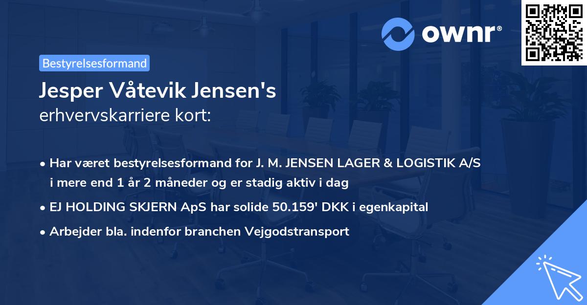 Jesper Våtevik Jensen's erhvervskarriere kort