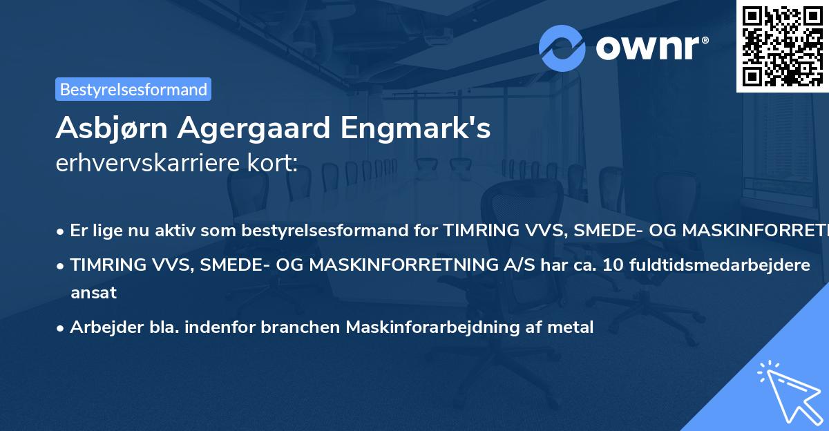Asbjørn Agergaard Engmark's erhvervskarriere kort