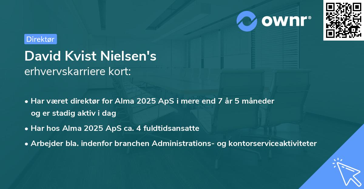 David Kvist Nielsen's erhvervskarriere kort