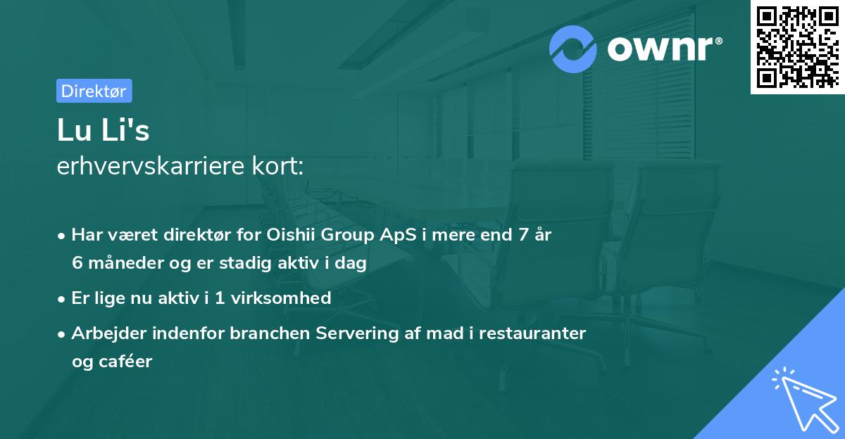 Lu Li's erhvervskarriere kort