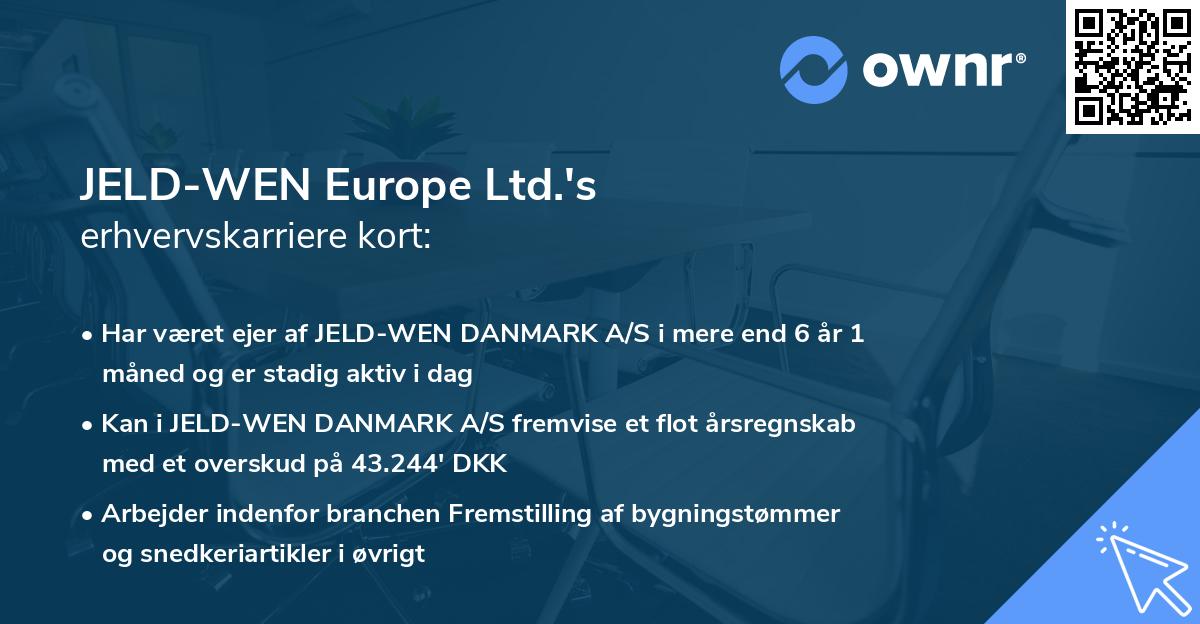 JELD-WEN Europe Ltd.'s erhvervskarriere kort