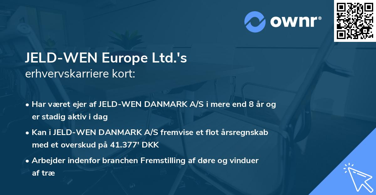 JELD-WEN Europe Ltd.'s erhvervskarriere kort