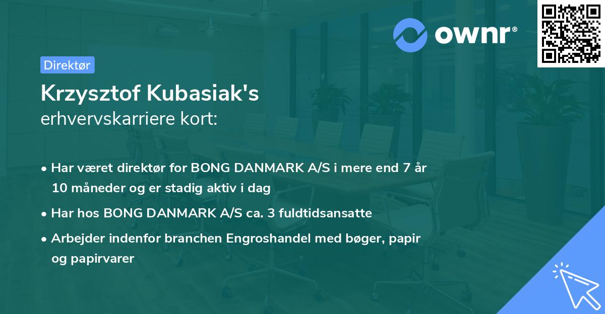 Krzysztof Kubasiak's erhvervskarriere kort
