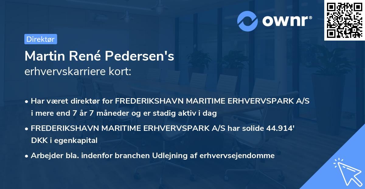 Martin René Pedersen's erhvervskarriere kort