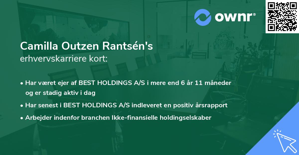 Camilla Outzen Rantsén's erhvervskarriere kort