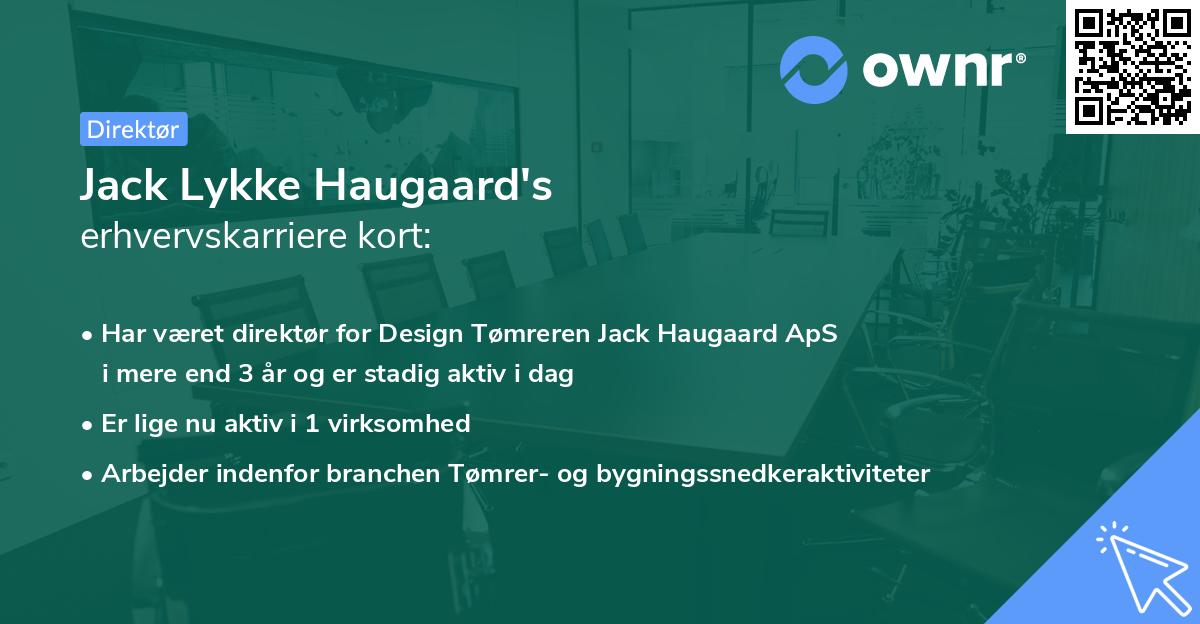 Jack Lykke Haugaard's erhvervskarriere kort