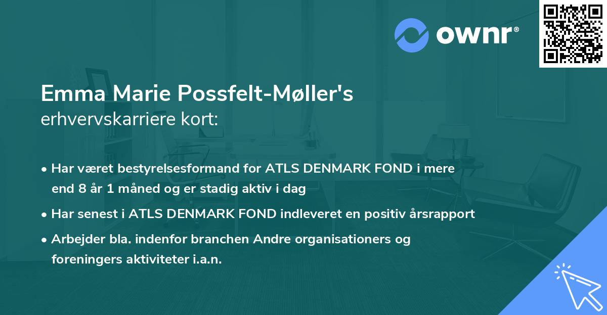 Emma Marie Possfelt-Møller's erhvervskarriere kort