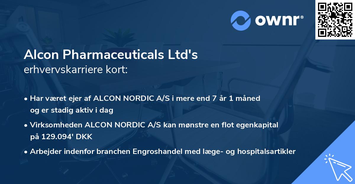 Alcon Pharmaceuticals Ltd's erhvervskarriere kort
