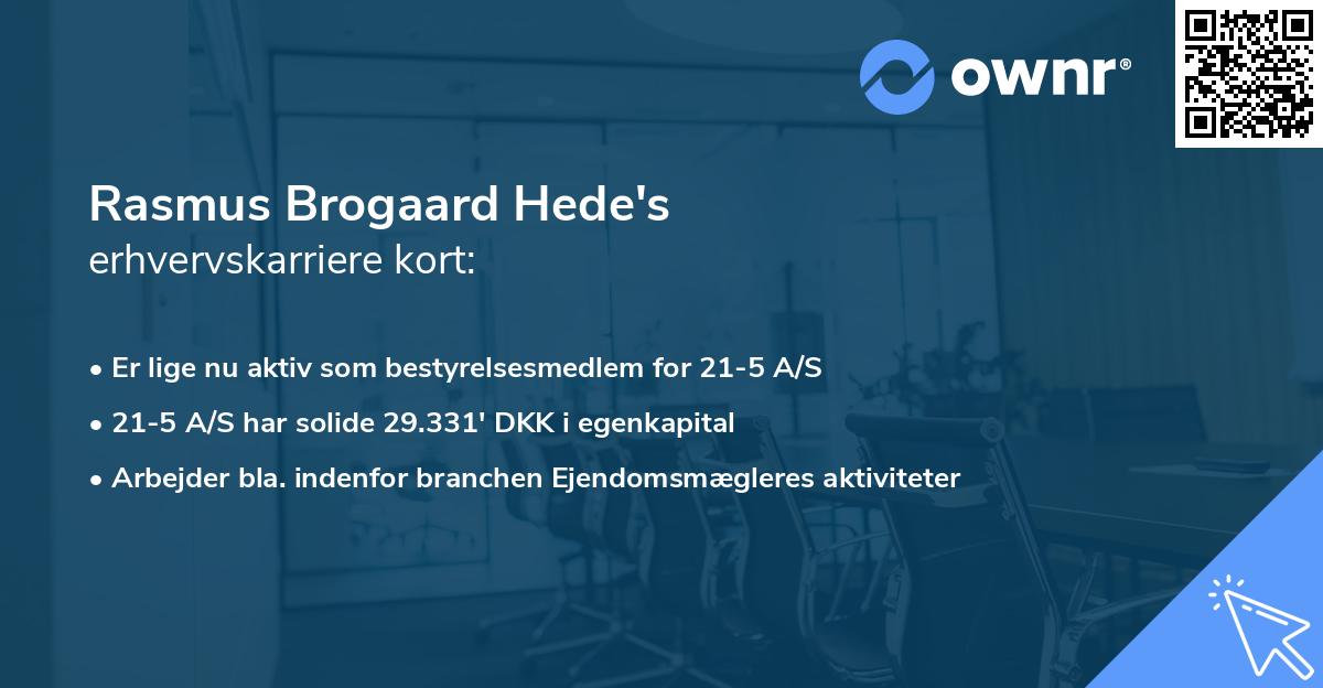 Rasmus Brogaard Hede's erhvervskarriere kort