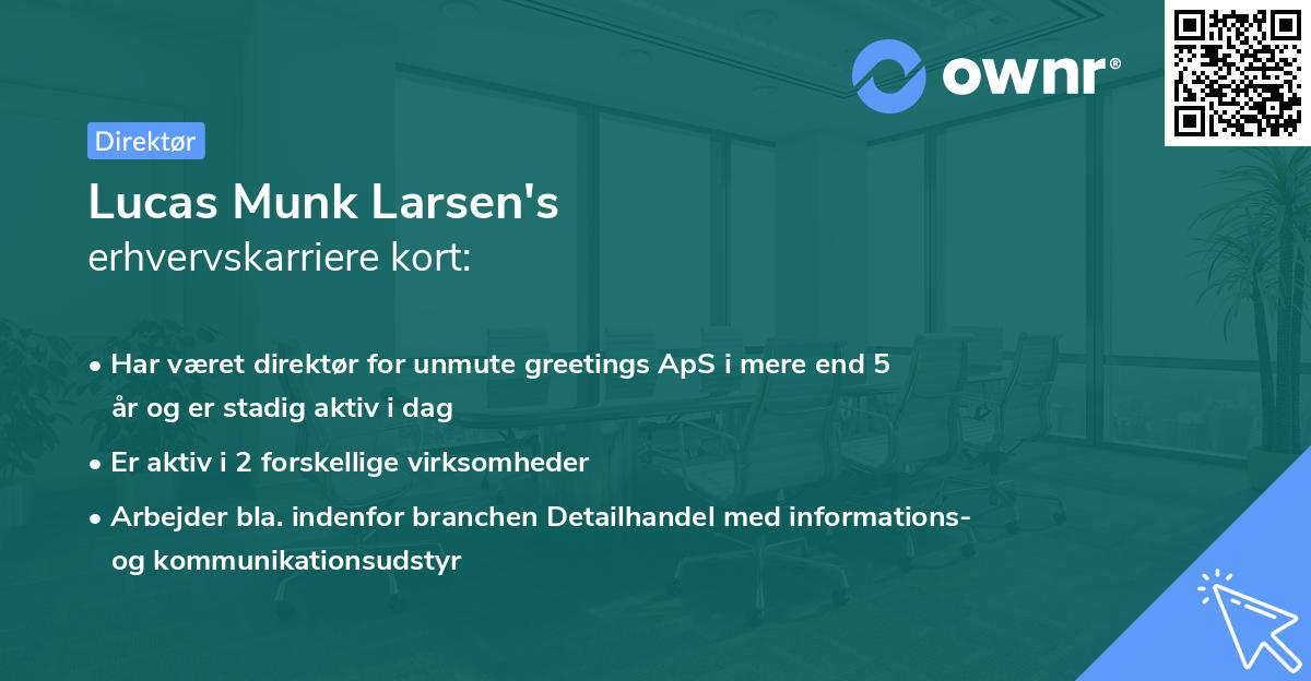 Lucas Munk Larsen's erhvervskarriere kort