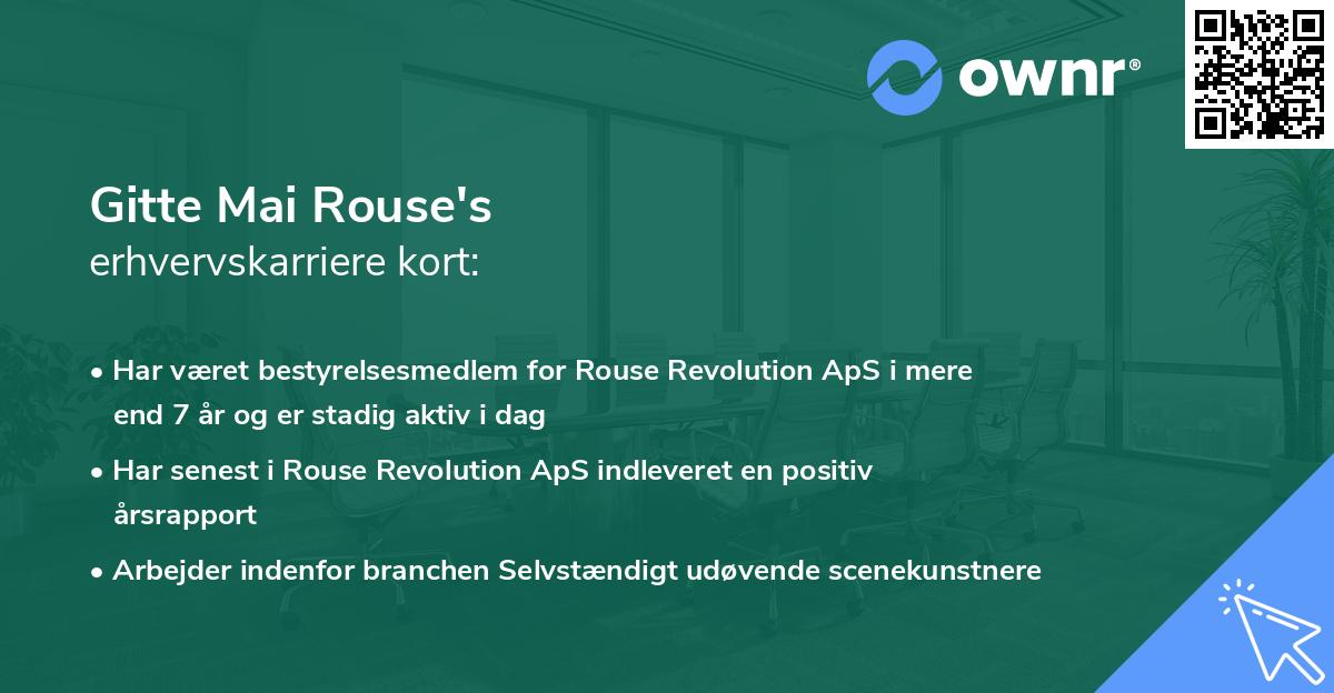 Gitte Mai Rouse's erhvervskarriere kort