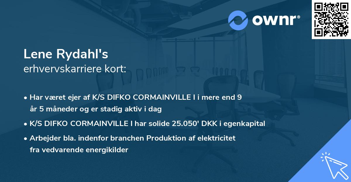 Lene Rydahl's erhvervskarriere kort