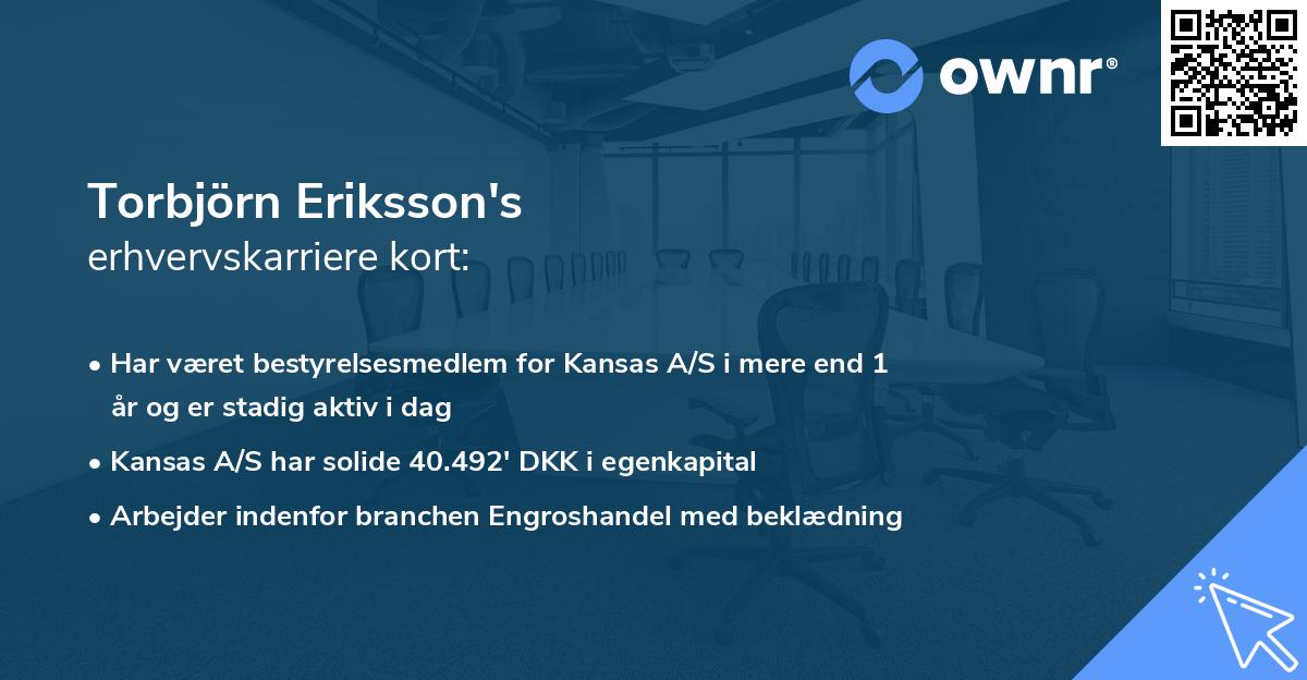 Torbjörn Eriksson's erhvervskarriere kort