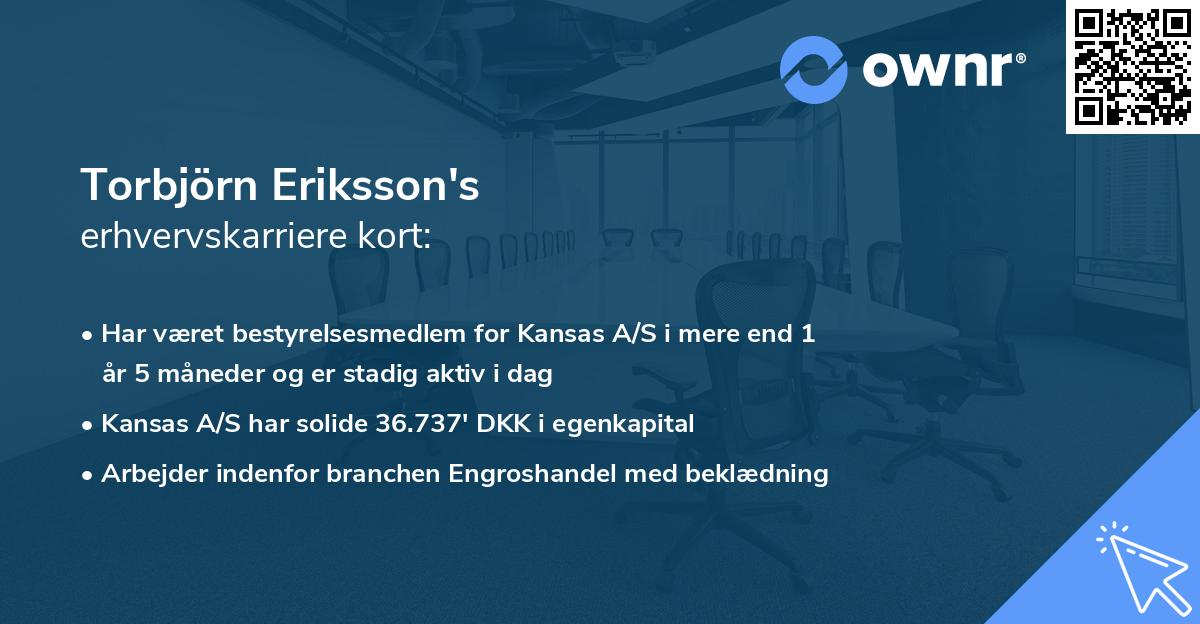 Torbjörn Eriksson's erhvervskarriere kort