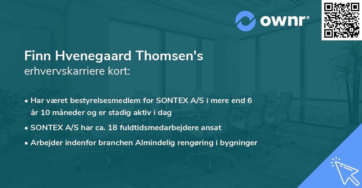 Finn Hvenegaard Thomsen's erhvervskarriere kort
