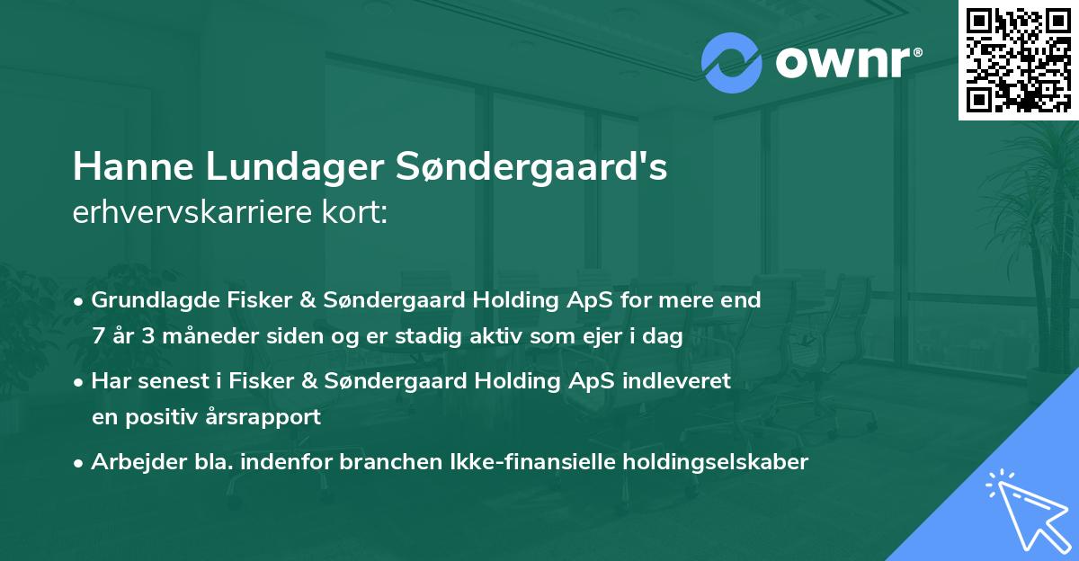 Hanne Lundager Søndergaard's erhvervskarriere kort
