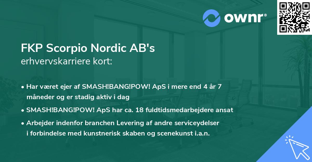 FKP Scorpio Nordic AB's erhvervskarriere kort