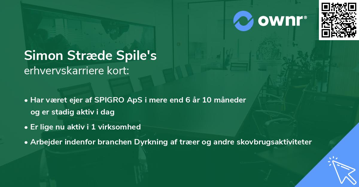 Simon Stræde Spile's erhvervskarriere kort