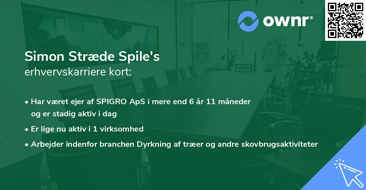 Simon Stræde Spile's erhvervskarriere kort