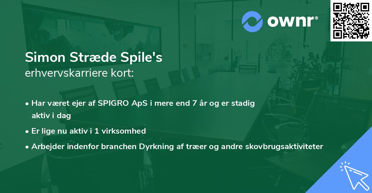 Simon Stræde Spile's erhvervskarriere kort