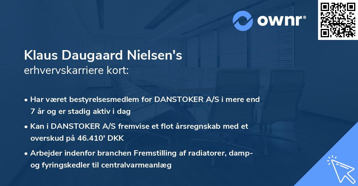 Klaus Daugaard Nielsen's erhvervskarriere kort
