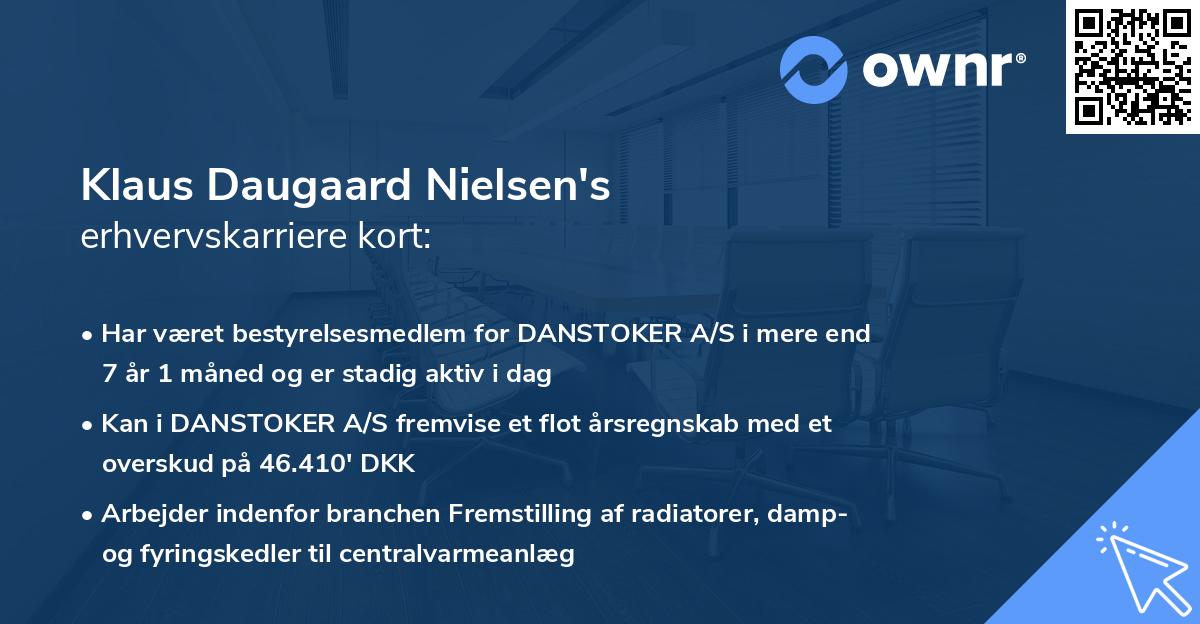 Klaus Daugaard Nielsen's erhvervskarriere kort
