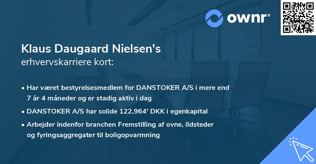 Klaus Daugaard Nielsen's erhvervskarriere kort