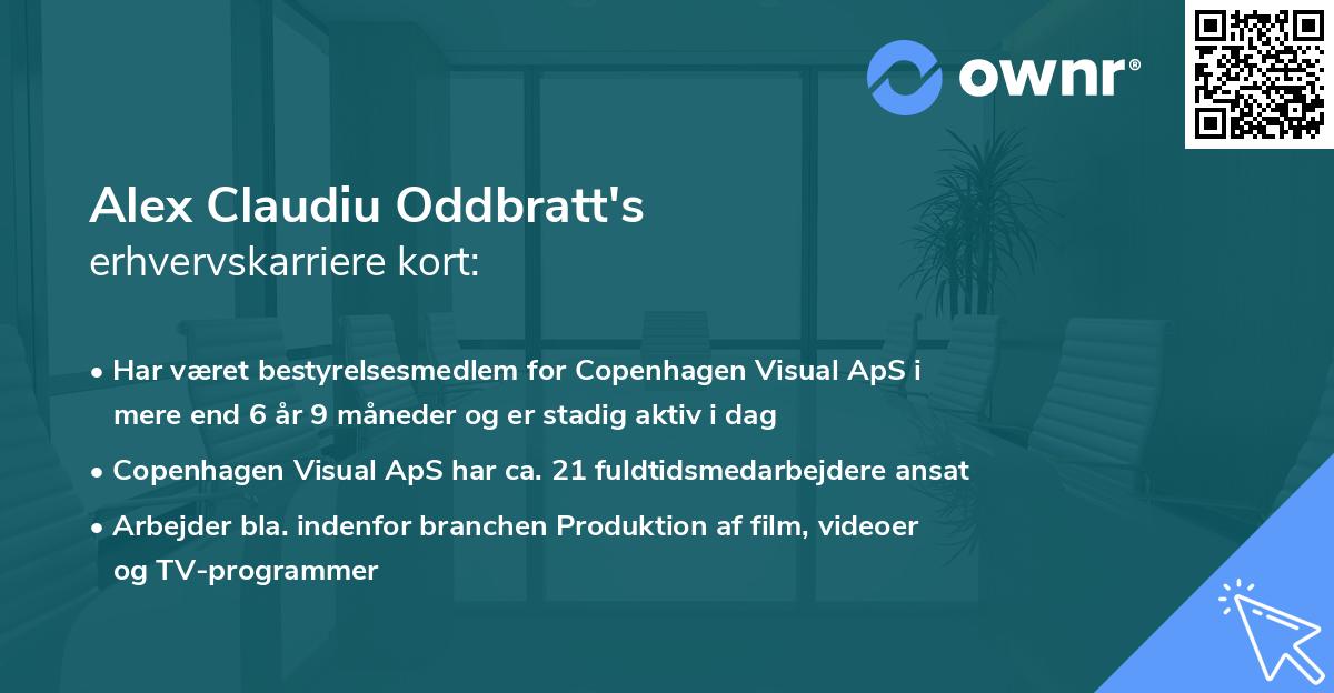 Alex Claudiu Oddbratt's erhvervskarriere kort