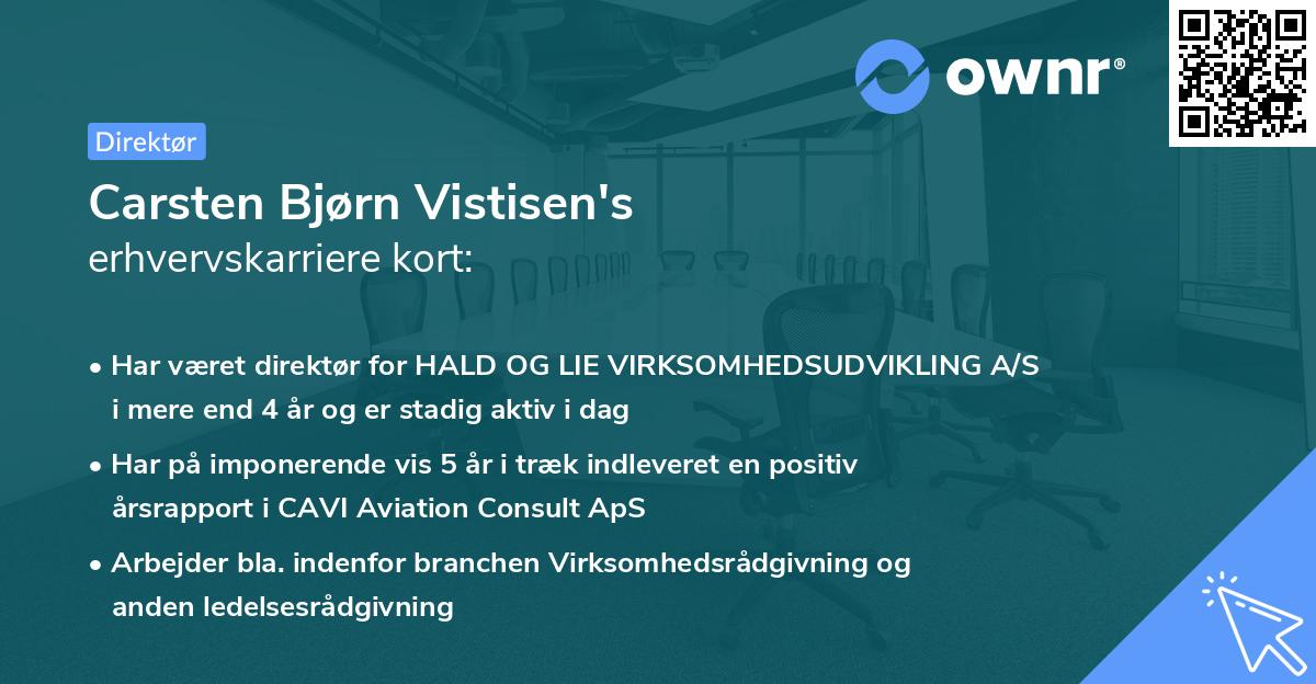 Carsten Bjørn Vistisen's erhvervskarriere kort