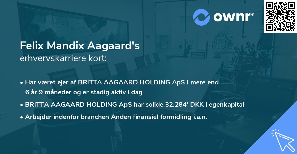 Felix Mandix Aagaard's erhvervskarriere kort
