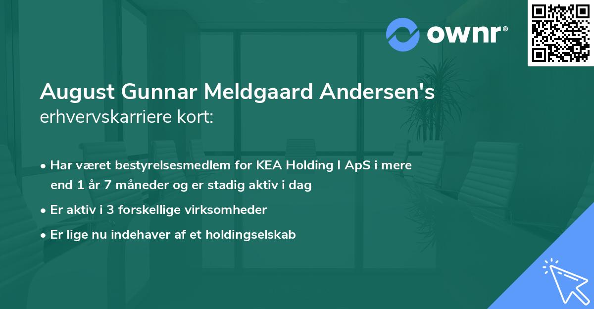 August Gunnar Meldgaard Andersen's erhvervskarriere kort