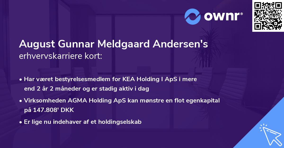 August Gunnar Meldgaard Andersen's erhvervskarriere kort