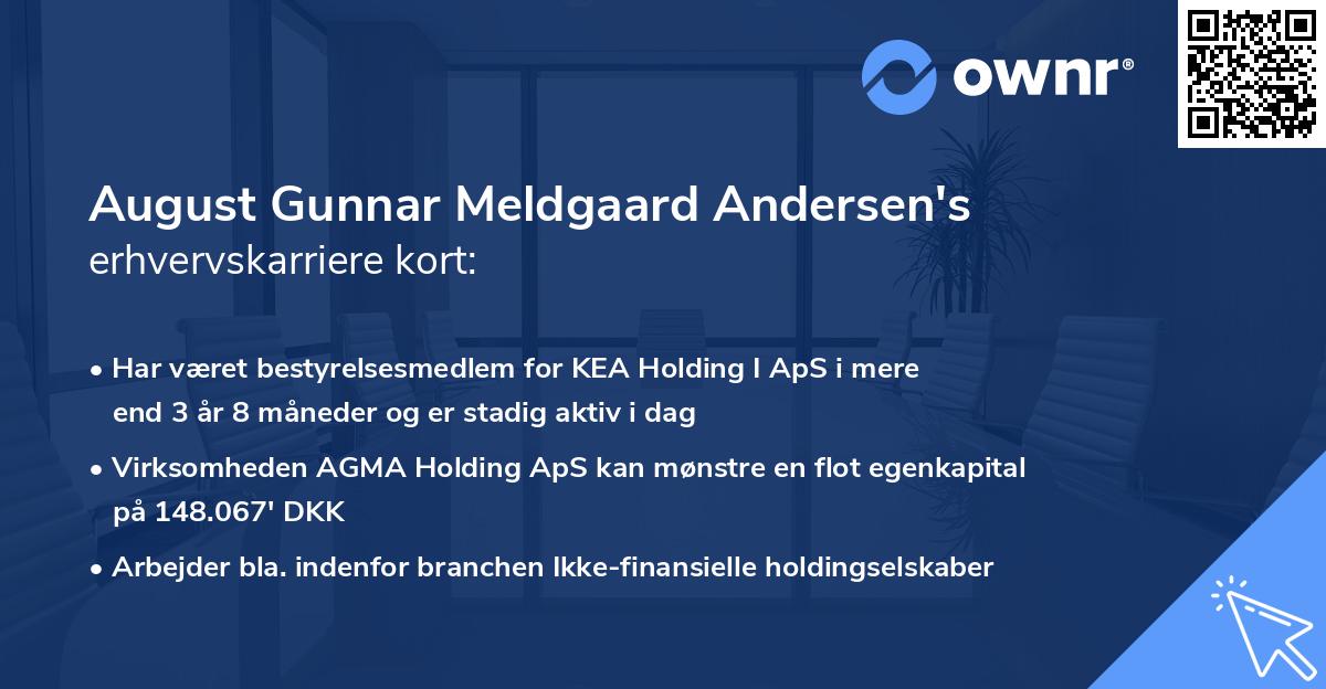 August Gunnar Meldgaard Andersen's erhvervskarriere kort
