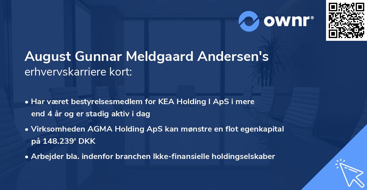 August Gunnar Meldgaard Andersen's erhvervskarriere kort