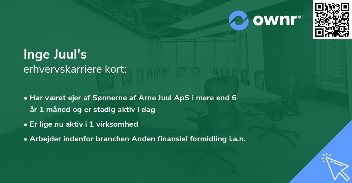 Inge Juul's erhvervskarriere kort