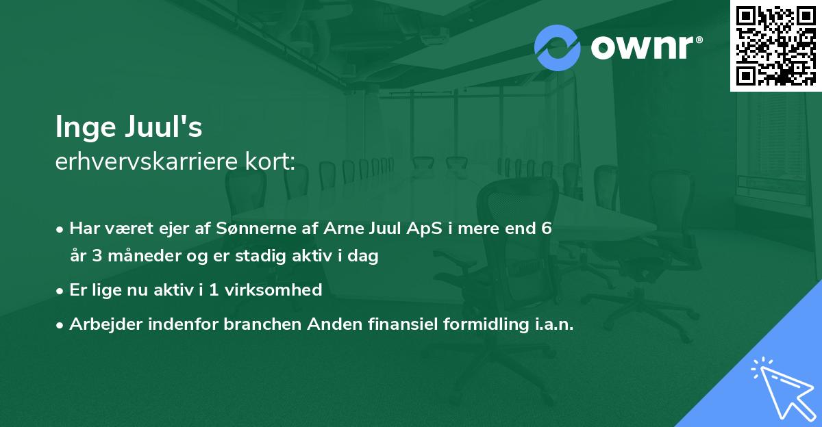 Inge Juul's erhvervskarriere kort