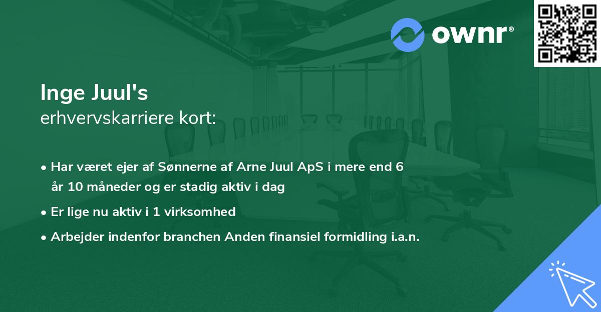 Inge Juul's erhvervskarriere kort