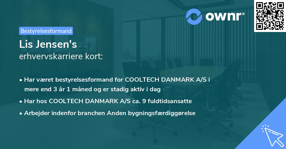 Lis Jensen's erhvervskarriere kort