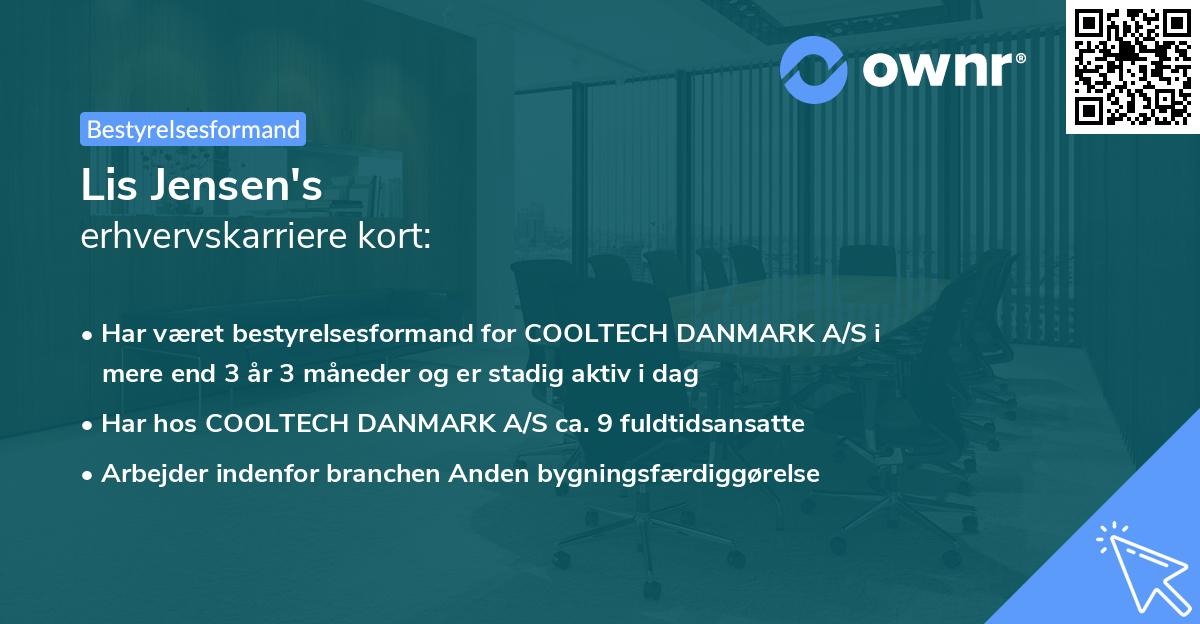 Lis Jensen's erhvervskarriere kort