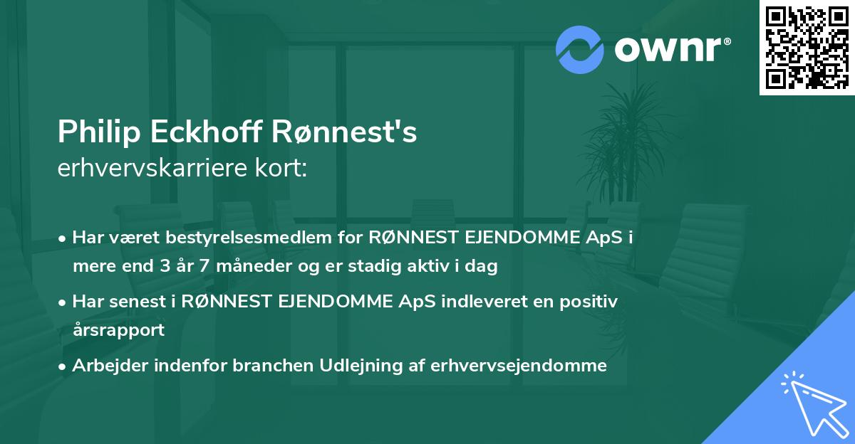 Philip Eckhoff Rønnest's erhvervskarriere kort