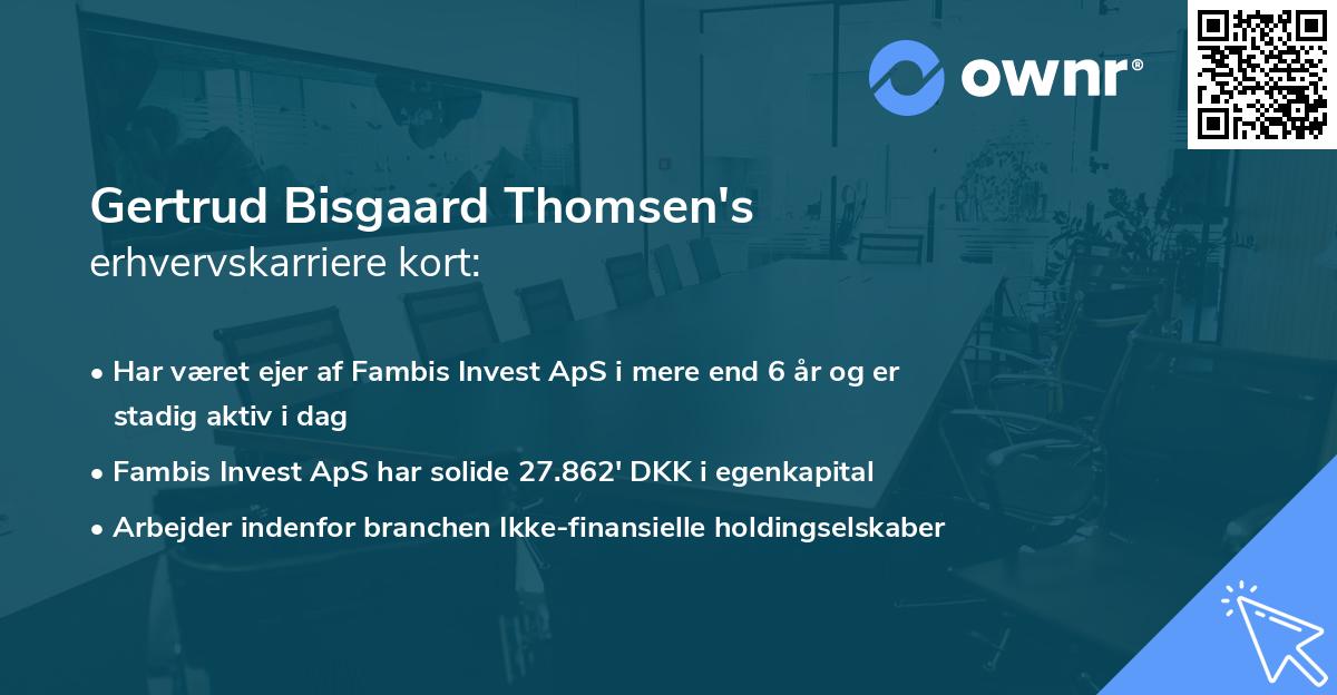 Gertrud Bisgaard Thomsen's erhvervskarriere kort