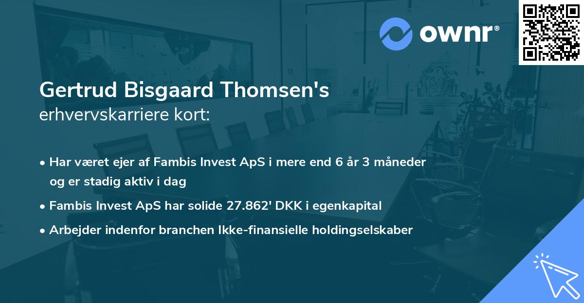 Gertrud Bisgaard Thomsen's erhvervskarriere kort