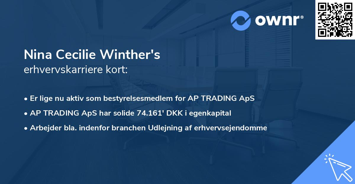 Nina Cecilie Winther's erhvervskarriere kort