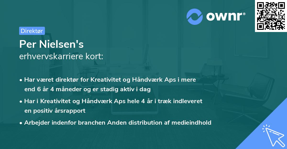 Per Nielsen's erhvervskarriere kort