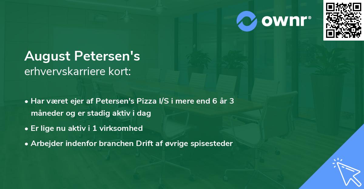 August Petersen's erhvervskarriere kort
