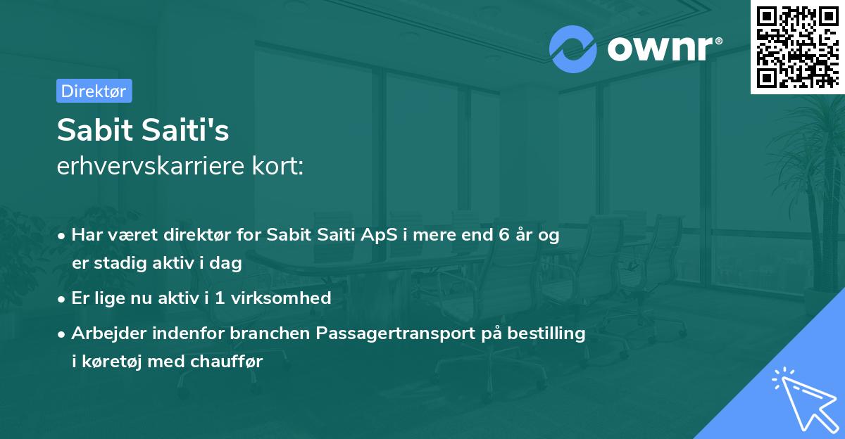 Sabit Saiti's erhvervskarriere kort